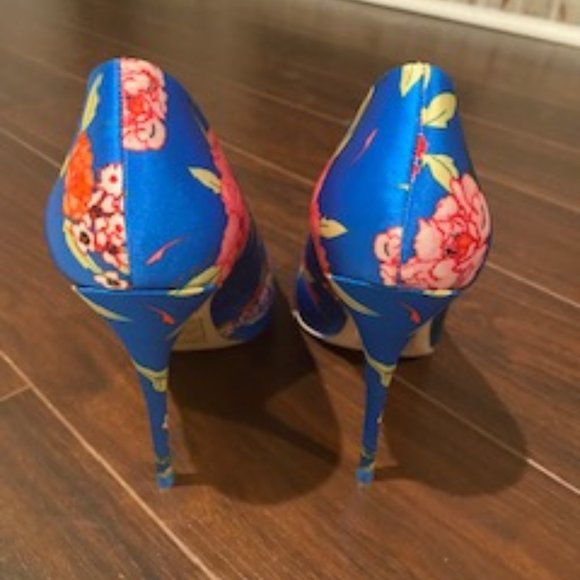 Aldo Shoes - Aldo Blue Floral Satin Shoes